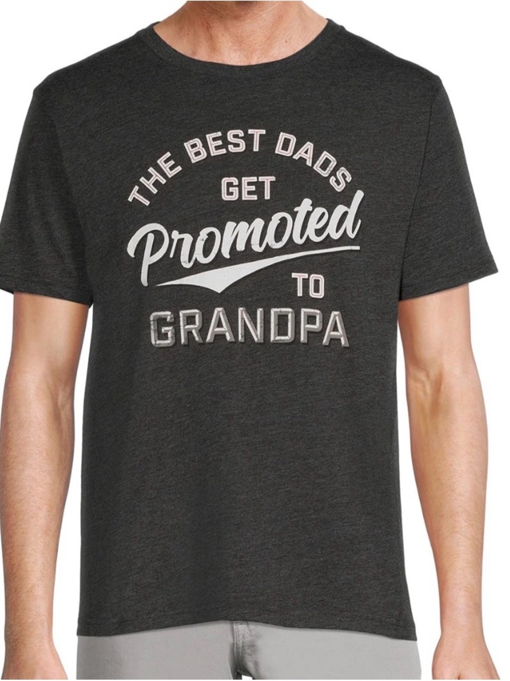 WAY TO CELEBRATE size 3X GRAY The Best Dads Get Promoted to Grandpa Graphic Tee